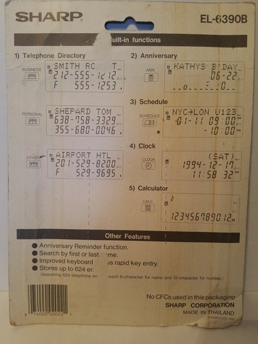 NEW Sharp EL-6390 1 M MEMO MASTER ALARM 600 3-Line PDA Electronic Organizer New - Picture 8 of 9
