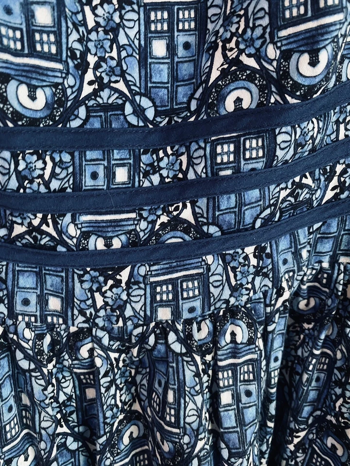 Vestido DR WHO BBC Tardis ajustado y acampanado ~ tema candente ~ brazos grandes ALTERADOS para mujer’s Foto 4 de 4