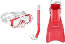 US Divers Tiki Jr Snorkeling Set, L/XL Coral/White