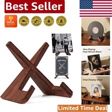 Versatile Vinyl Record Holder - Lightweight Pine Stand for Albums Collectibles