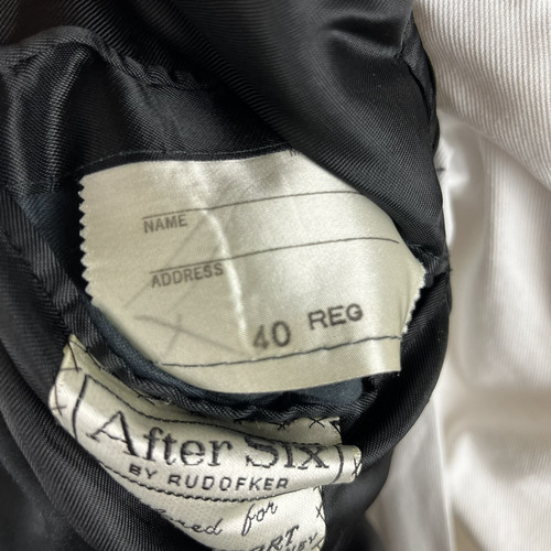 Vintage 50er After Six Rudofker 40R schwarz Wolle Satin Schalkragen Smoking 31 x 29 Hose - Bild 12 von 15