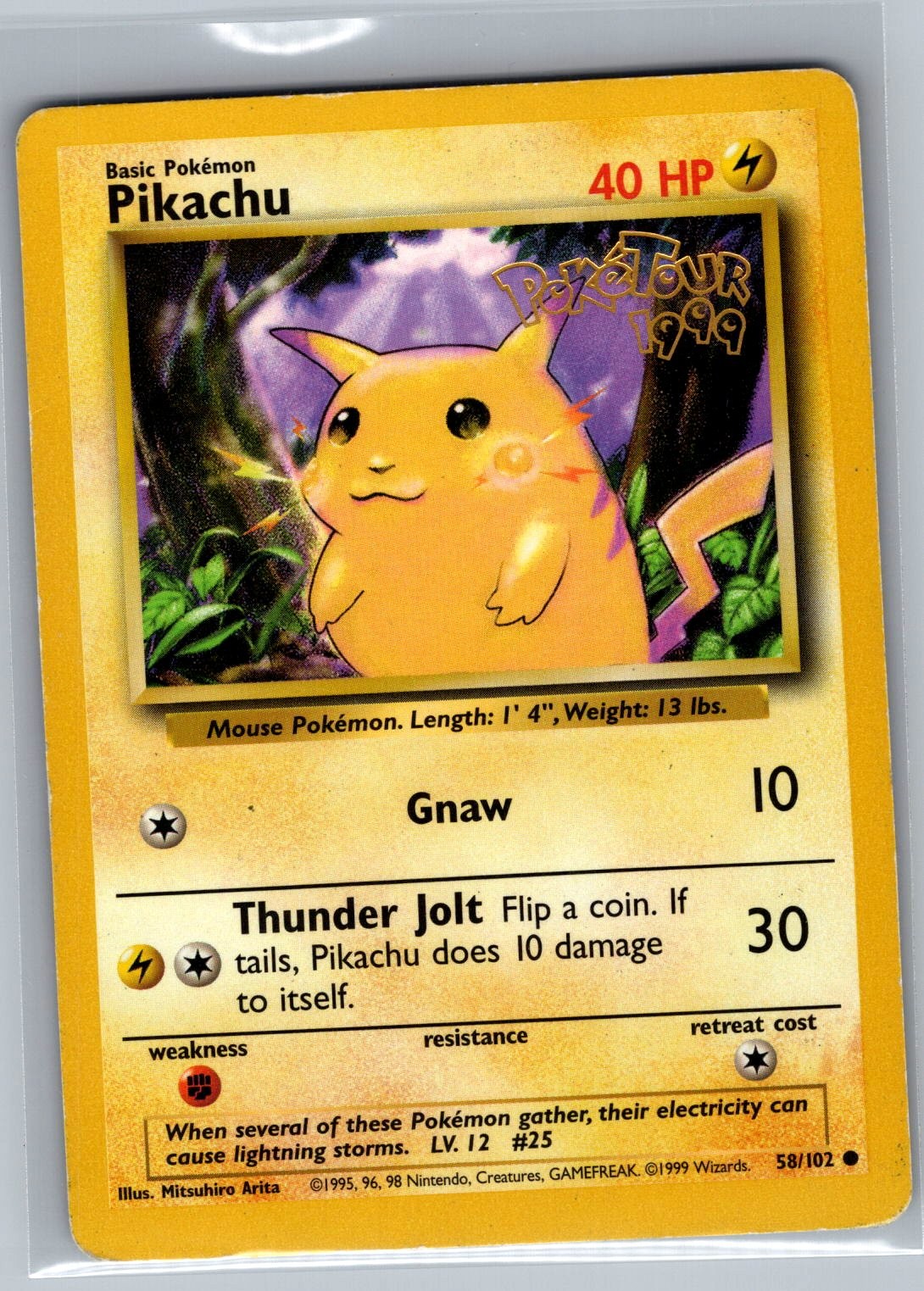 Pikachu - 58/102 (PokeTour 1999) 058/102 Non Holo - Pokemon Card - MP