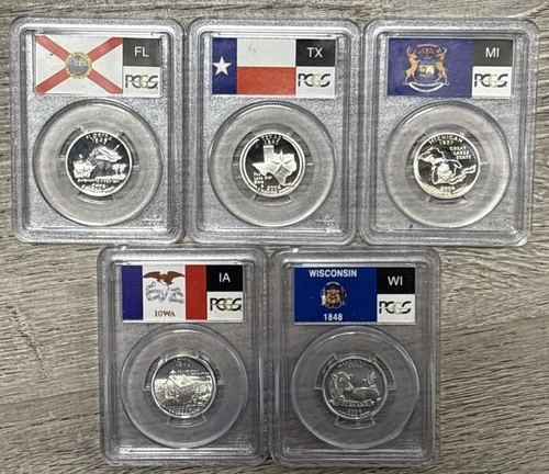 * 2004 S Texas Florida Wisconsin Michigan Iowa * SILVER * PCGS * PR69 DCAM *