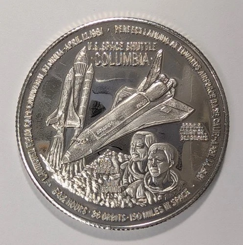 Space Shuttle Columbia 1 oz .999 Fine Silver Art Round - A899