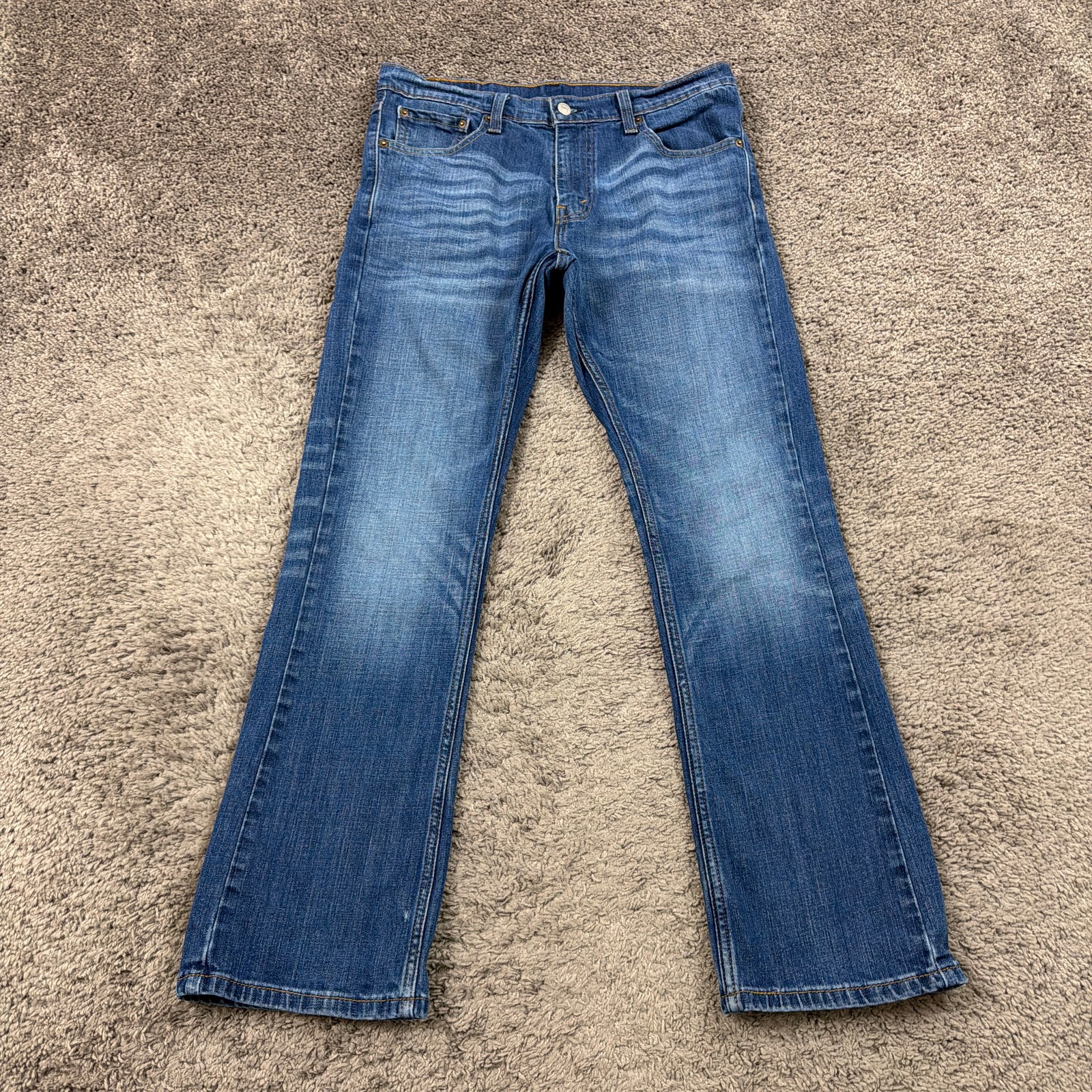 S 32 Boot Cut Low Rise Slim Denim Medium Wash Cowboy Stretch
