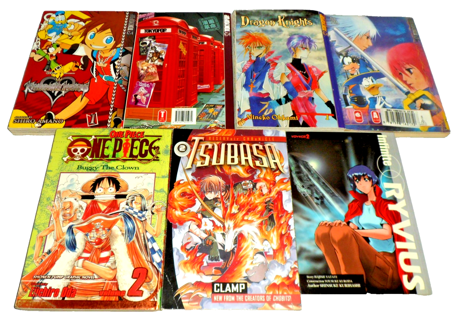 Manga Graphic Books x8 Lot (Tokyopop, Dragon Ball Z, One Piece, Kingdom Hearts)
