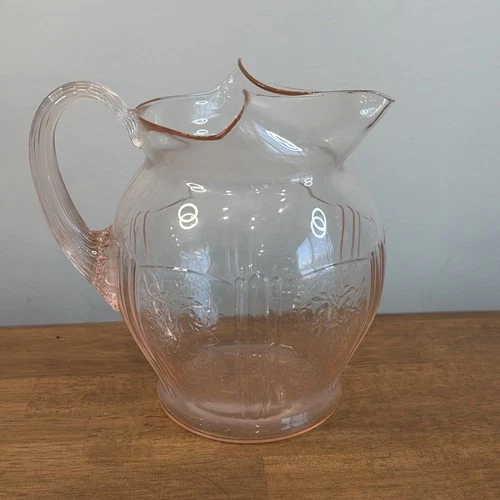 Rare Pink MacBeth-Evans American Sweetheart 80 oz. Pitcher 8" Tall