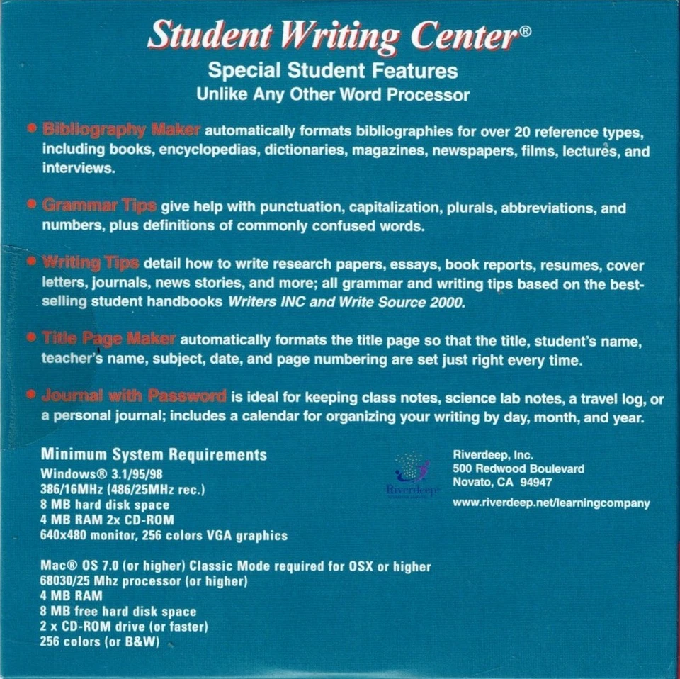 Student Writing Center Pc New Student Easy To Use Word Processor Grammar Spell - Image 2 of 2