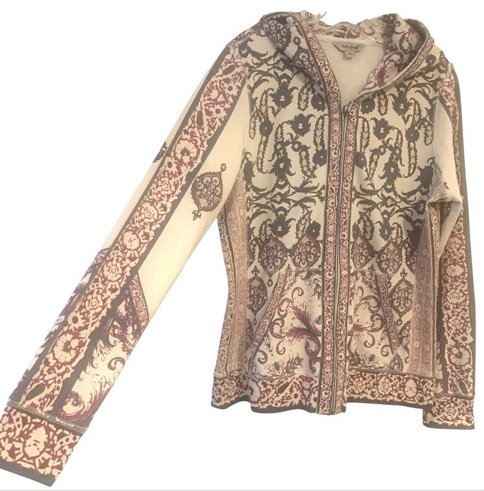 Moletom com capuz feminino Lucky Brand estampa floral creme tamanho G - Imagem 4 de 4