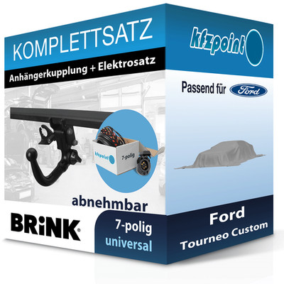 BRINK Anhängekupplung abnehmbar und TOWTEC E-Satz 7polig für Ford Tourneo C. 23-