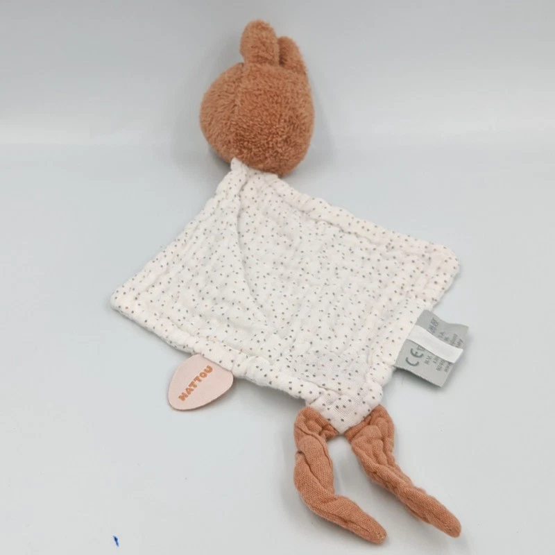 Doudou plat lapin marron blanc Susis et Bonnie NATTOU - 36394 - Photo 2/2