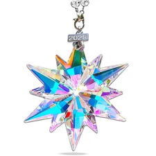 2025 Annual Christmas Ornaments Crystal Snowflake Star, Sparkly Crystal Ornam...