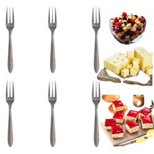 Mini Dessert Forks Set of 6 Stainless Steel Cake Fruit Appetiser Party Serving