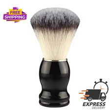 Image of Mens Traditional Natural Bristle Shaving Brush Wooden Handle Barber Hair Beard