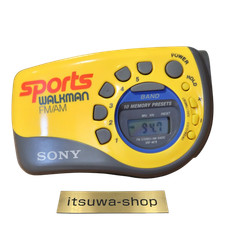 SONY Sports Walkman FM/AM Radio Model SRF-M78 w/ Armband Yellow Gray Portable