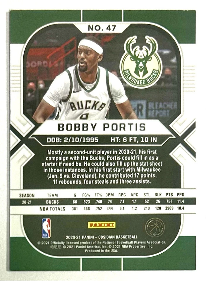 2020-21 Obsidian Bobby Portis Red Flood SP Prizm Refractor #47 Bucks Asia TMall - Image 4 of 4