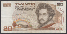 Austria 20  Schilling 1986  VF  P. 148,  Banknote, Circulated