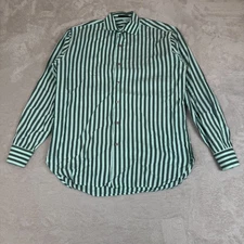 PS Paul Smith Button Up Shirt Mens XL Green Preowned Striped Casual Workwear