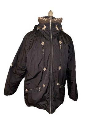 Vintage Bogner 8 Lux Ski Black & Gold Embroidered Art Ski Coat Jacket Lux