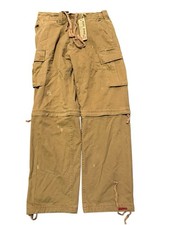 VGT NWT Y2K Pepe Jeans London "CHRIS" Convertible Cargo Pants 34x33 Mocha Baggy