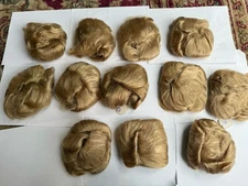 100% Human Hair Wiglet Thick Golden Blond Back Curly Back Extention Claw Large  