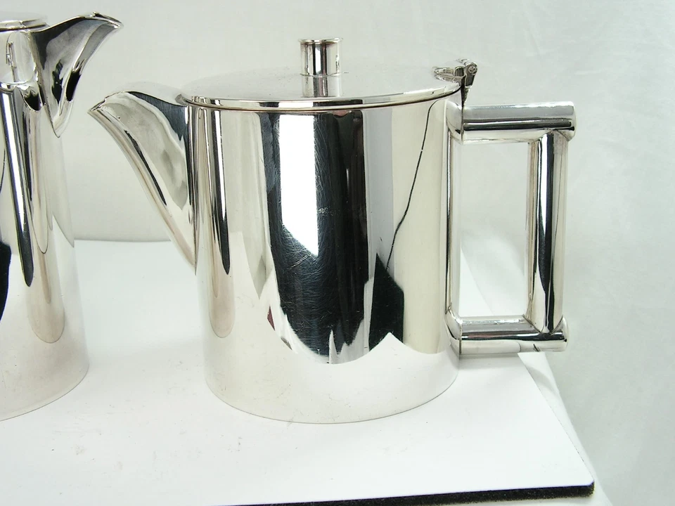 Elegante Art Deco Plateado 4 Piezas Té Café Servicio T Wilkinson Pelican Foto 4 de 4