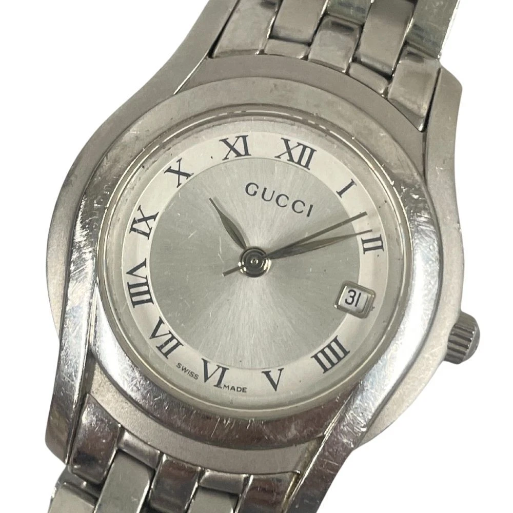 Montre Gucci 5500L Date Cadran Argent Qz / C53 Occasion
