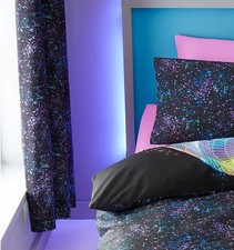 Dunelm Football Graphic Girls Thermal Lined Eyelet Curtains - 66" x 54"