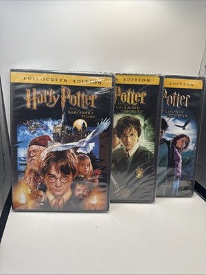Harry Potter DVDs - Sorcerers Stone, Chamber Secrets & Prisoner -Lot Of 3 Sealed