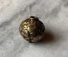 Tibetan Repousse Brass Focal Bead Handmade In Nepal 23mm CC723