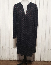 Loft L Mini Swing Dress Black Shimmer Metallic Dot Tiered Boho Coquette Coastal