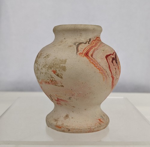 Kleine Nemadji Keramik Vase Wirbel rot orange Ton Indianer 3,5" USA - Bild 5 von 12