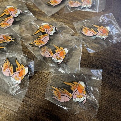 It s Lit Burning Bra Enamel Pin Brooch Pinback Lapel (one)  