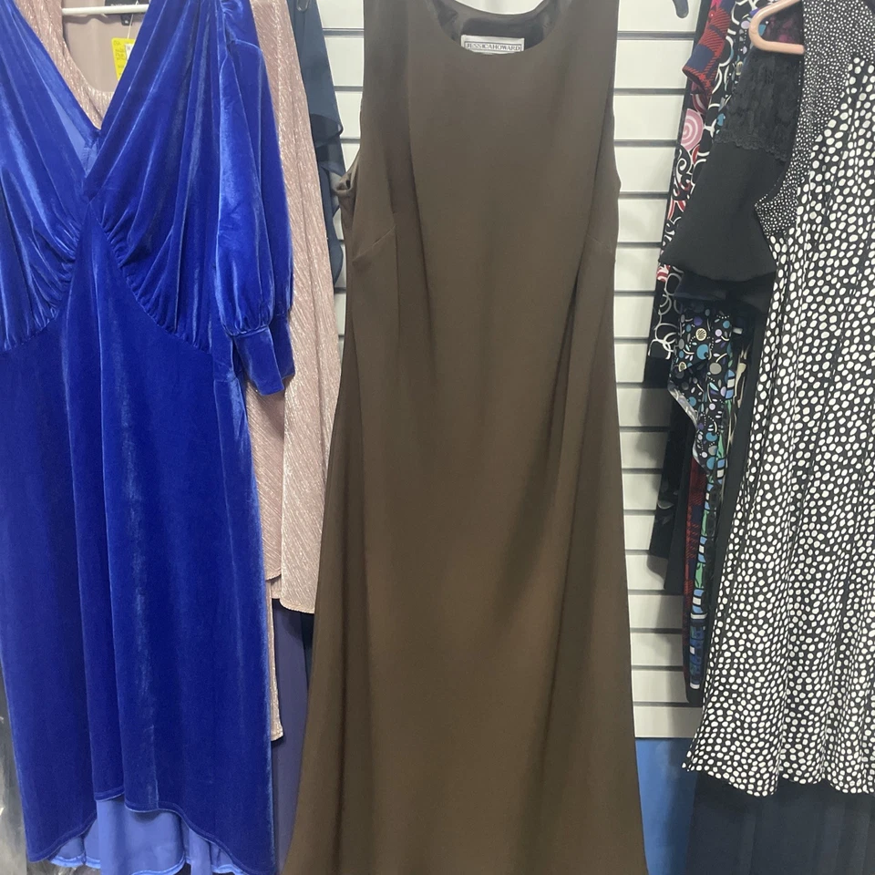 Vestido Jessica Howard Dos Piezas Talla 16 Marrón Madre de la Novia Novio Formal Foto 4 de 4