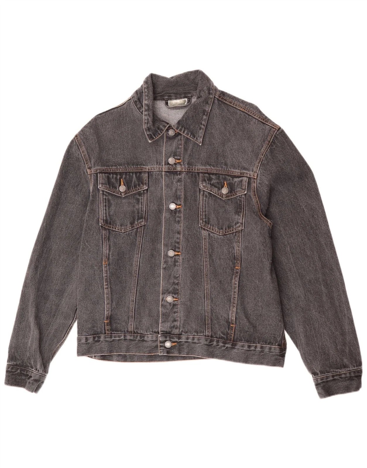 Vintage Mens Denim Jacket UK 42 XL Grey Cotton AB01