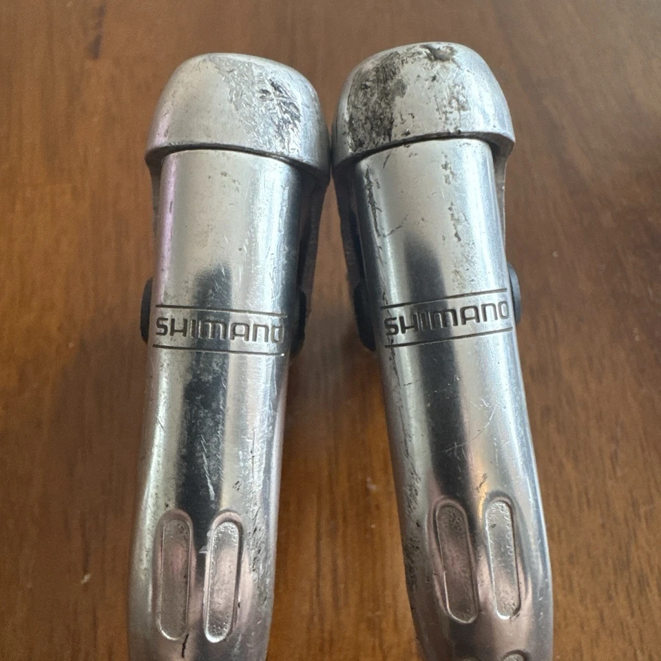 Juego de palancas de freno vintage Shimano BL-H105 - bicicleta de carretera - plateado - usado Foto 2 de 4