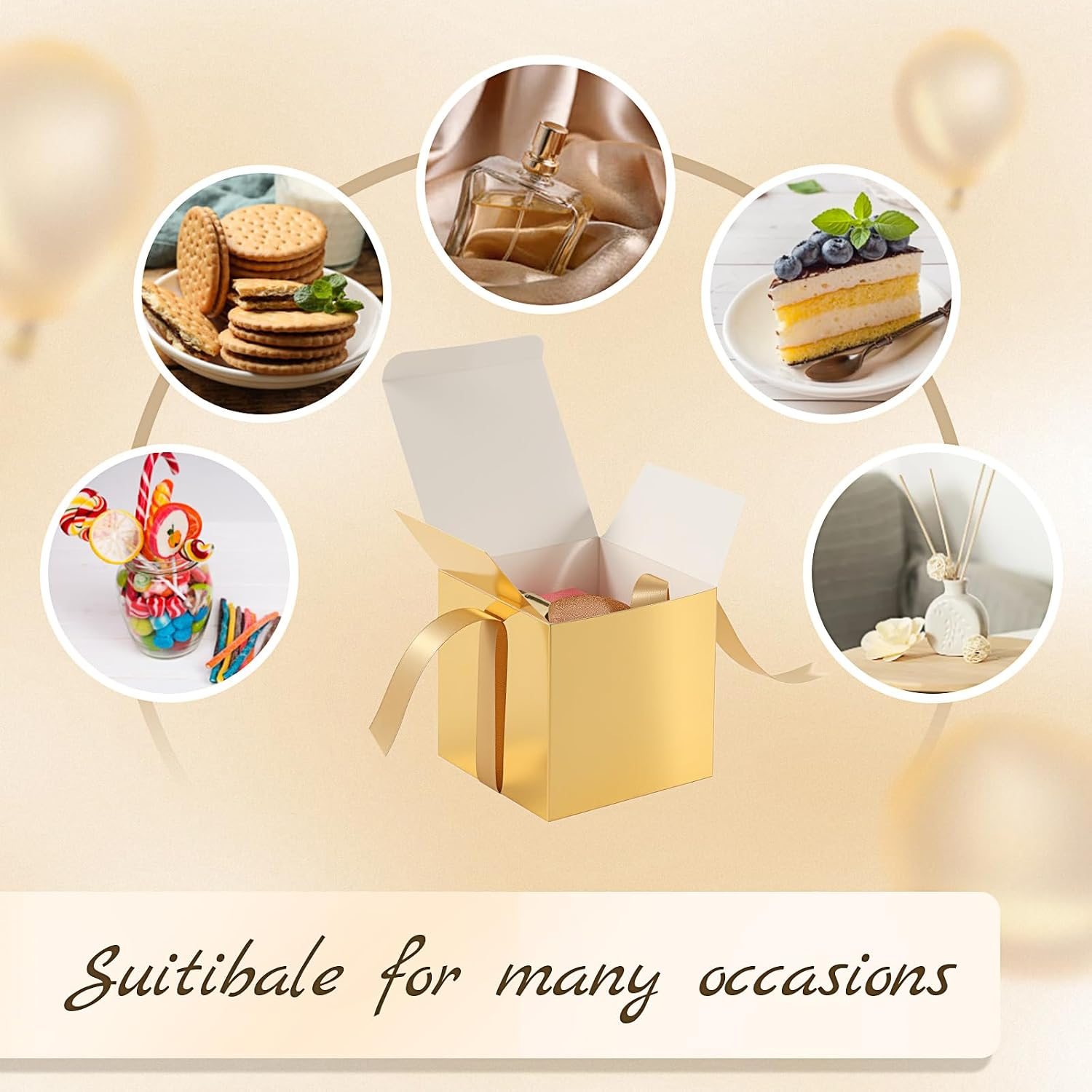 48 Pcs Wedding Gift Boxes with Lids Ribbon,Gold,2 Inch | eBay