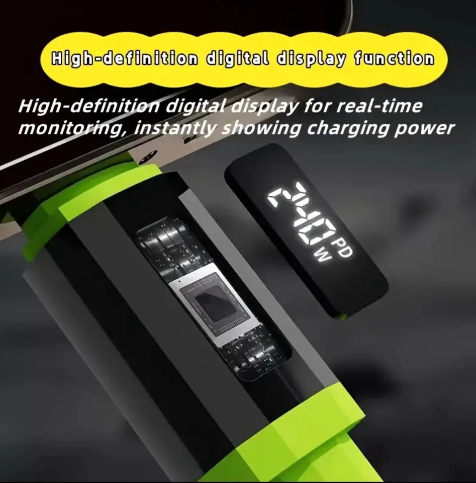 240 Watt USB-C to USB-C Cable PD Fast Charger Cord For Samsung/iPhone 15 16 17 - Image 4 of 4