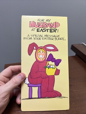 Vintage American Greetings Easter Card Unused Husband No Envelope 1981