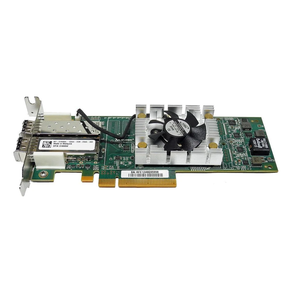 DELL QLogic QLE2662L Dual Port 16Gb/s PCIe x8 FC Gen 5 Adapter 06RWGP LP - Image 3 of 3