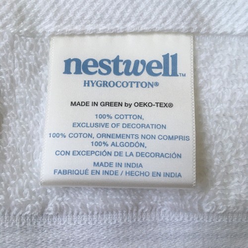 2 DAPPER GRAY STRIPE Nestwell 100% Hygro Cotton 34x68" BATH Sheets (new towels) - Picture 2 of 7