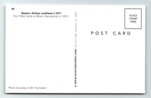 Postcard Airplane Eastern Airlines Lockheed L 1011 TriStar at Miami Internationa - Picture 2 of 2
