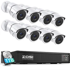 ZOSI 3K Lite H.265+ Home Security AI Vehicle Detection Audio Camera System 1TB