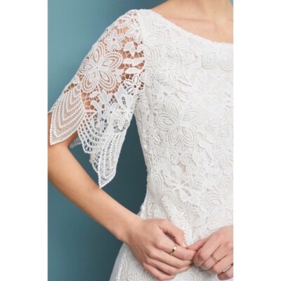 $180 new Anthropologie elegant Charleston Lace Mini Dress nwt ivory color  10 | eBay
