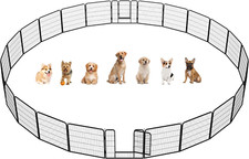 Dog Playpen Outdoor 32 Inch 24 Panels Indoor Dog Fence Metal Dog Pen Heavy Duty