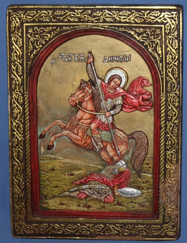 Handgefertigte Relief orthodoxe Ikone des Heiligen Demetrius - Bild 9 von 11