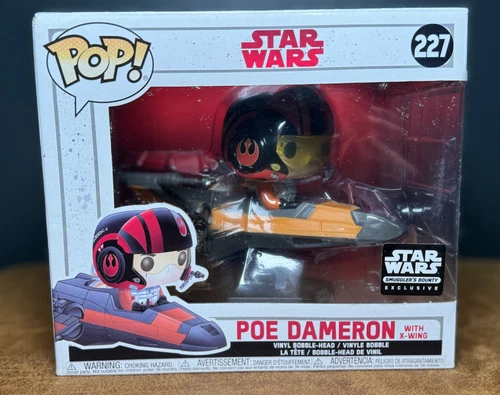 Funko Pop 'Star Wars' POE DAMERON with X-WING #227 Vinyl Figure Vehicle New 