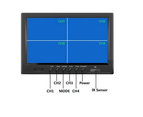 9" QUAD SPLIT MONITOR SCREEN 4x REAR VIEW BACKUP CCD CAMERA SYSTEM FOR TRUCK RV - Picture 6 of 12