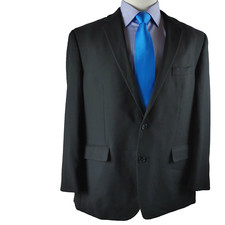 Croft  Barrow Classic Fit 46R 2 Button Black Birdseye Suit Blazer