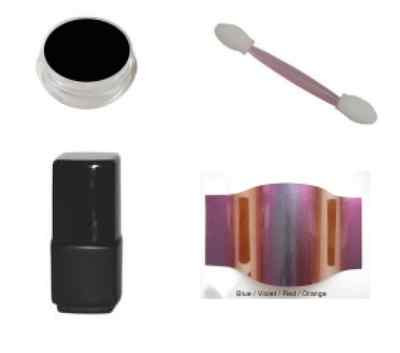 1 CHAMÄLEON Chrom Mirror Flipflop SET Nr.1/ Finishgel / Farbgel schwarz/ Angebot